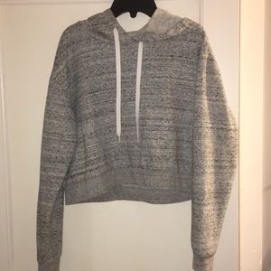 Heathered Grey Cropped Hoodie